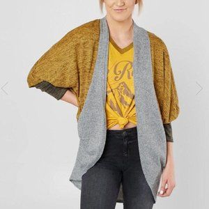 Buckle boho Colorblock Cocoon sweater cardigan